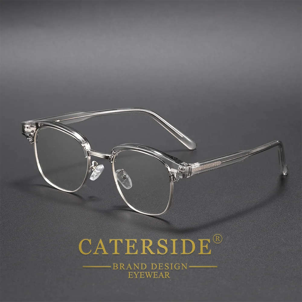 

Очки CATERSIDE New Classic: стильная полуоправа, дизайнерские оптические оправы для мужчин и женщин, простые очки для чтения с защитой от синего света