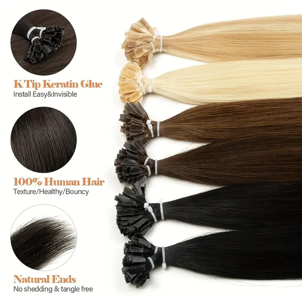 フュージョン K チップヘアストレート 12-20 インチケラチンチップ人毛カプセル 50 ピース/パック 30 グラムホット事前結合髪女性のための