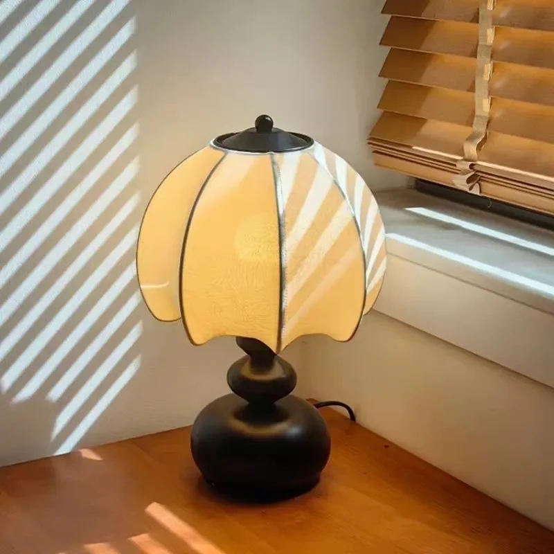 for Medieval Style Table Lamp French Retro Japanese Wabi Sabi Advanced Decoration Voice Control Bedroom Bedside Small Lamp