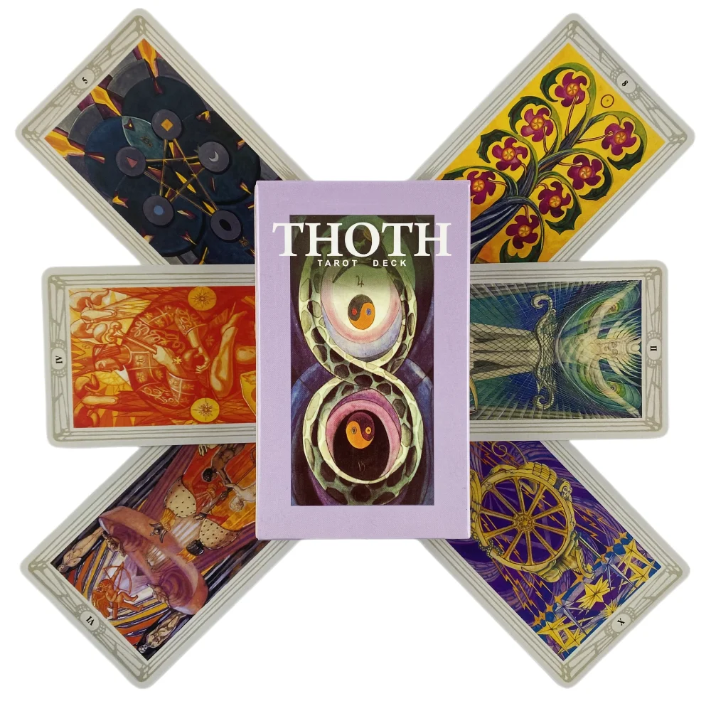 Cartas del Tarot de Thoth, un juego de 78 cartas, edición en inglés, juego de adivinación