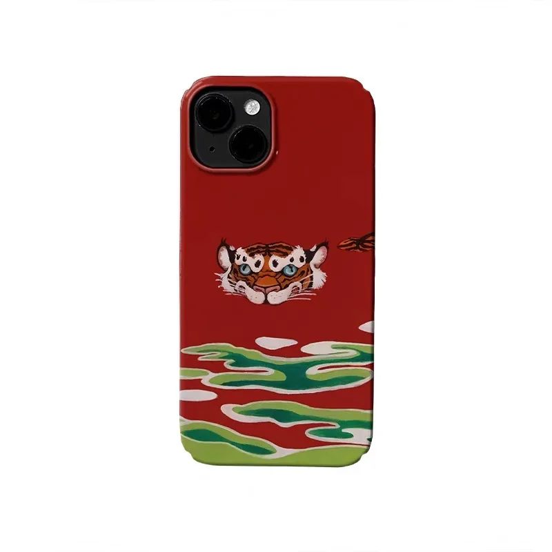 韓国赤い池漫画虎のiPhoneケース iPhone 17 Air 16E 15 14 Plus 13 Mini 11 Pro Max 12 Pro XS XR SE対応