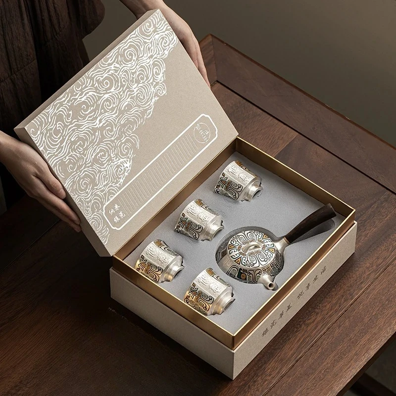 Forbidden City Imperial Gilded Silver Kung Fu Tea Set with Gift Box - Museum-Inspired Elegant Teaware for Business Gift Leader