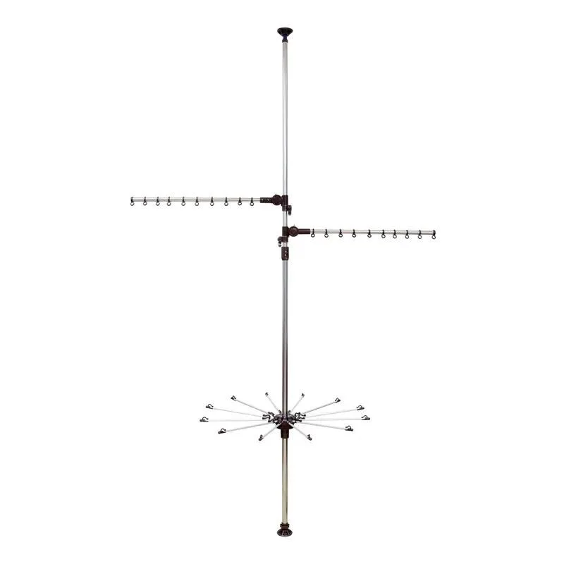 Household Retractable Iron Floor to Ceiling Drying Rack for Balcony