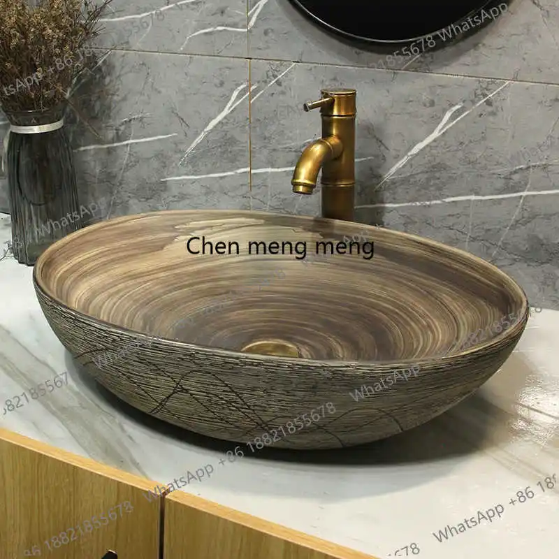 

New Hand Art Basin Chinese Square Ceramic Washbasin Bathroom Foot Bathtub