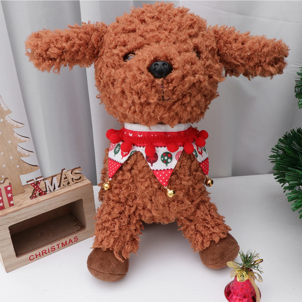

Small Dog Cat Pet Costume Bell Scarf Christmas Decorations Jingle Collar Clothing