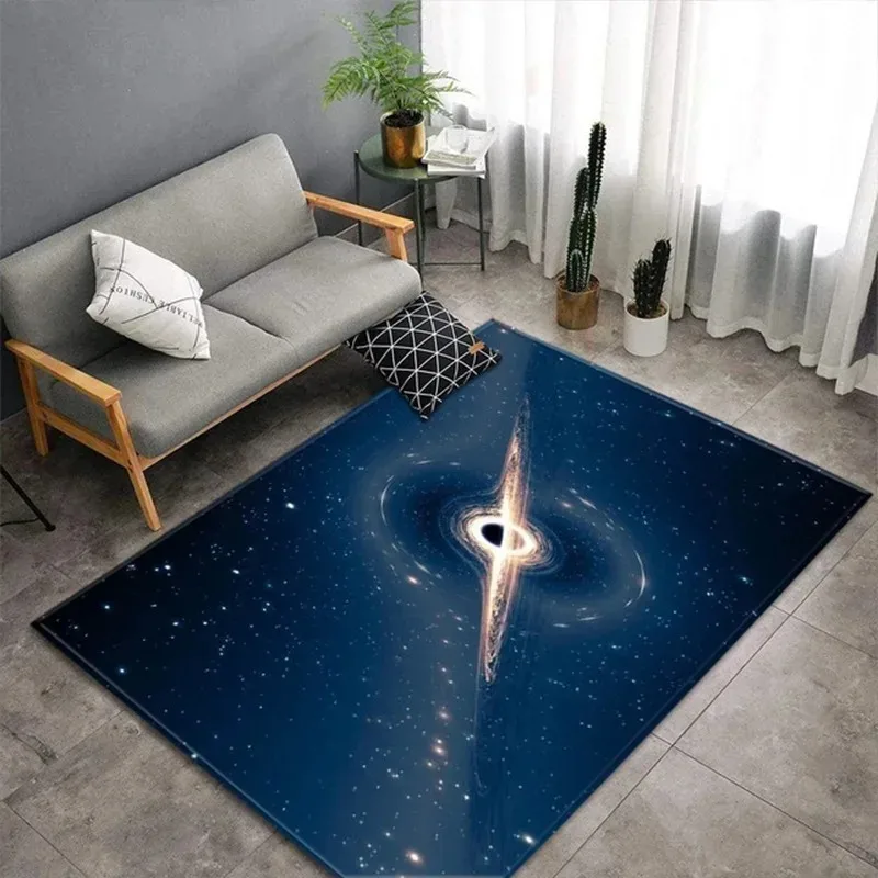 VIKAMA Cartoon Planet Crystal Velvet Carpet Large Size Living Room Bedroom Non-slip Rug Sofa Coffee Table Blanket Kids Room Mat