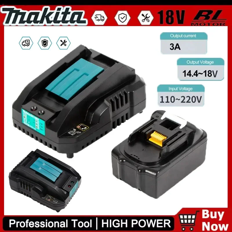 

Makita DC18RC 18V Drill Battery Charger 3/4A Li-ion Charger for Makita Bl1830 Bl1430 14.4V 18V Power Tool Battery EU/US Plug