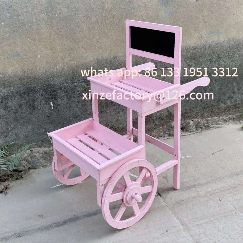 

Customizable American creative retro old garden balcony flower stand pastoral cafe soft decoration log trapezoidal trolley