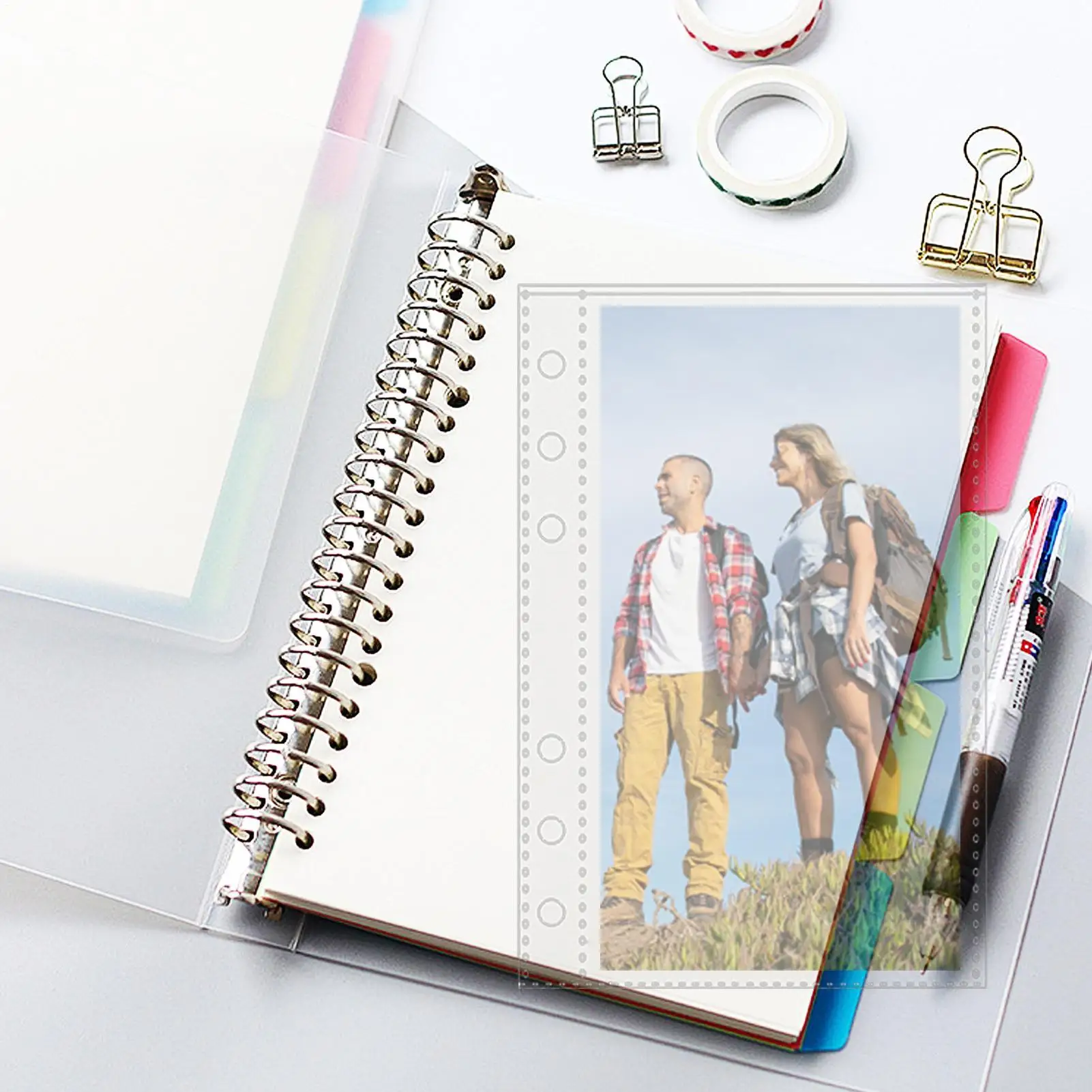 A6 Binder Inserts 10Pcs/set Refillable Binder Sleeves Pocket Sheets Pages Binder Inserts Top Loading Protectors for Postcards