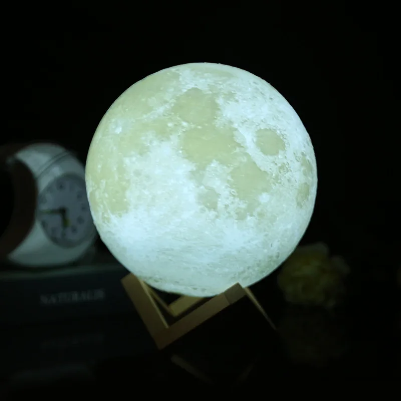 15cm 18cm 3D Moon Lamp DIY Planet Lamp Moon Ball,  Luminous Battery Model with Stand, Gifts for Girls Boys Women Men