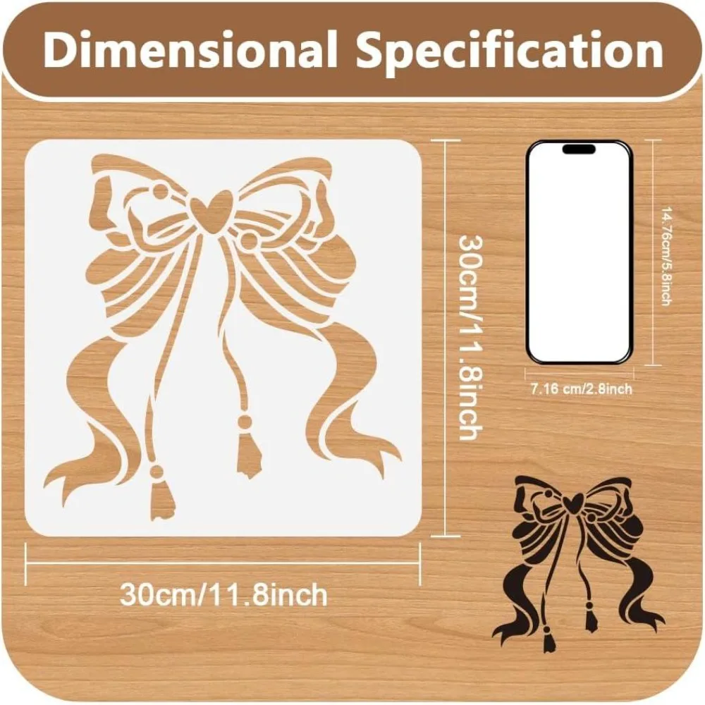 2 Pack Silk Stencils for Painting on Wall 11.8 x 11.8 Inch Reusable Plastic Stencils for Painting on Wood Furniture Fabric