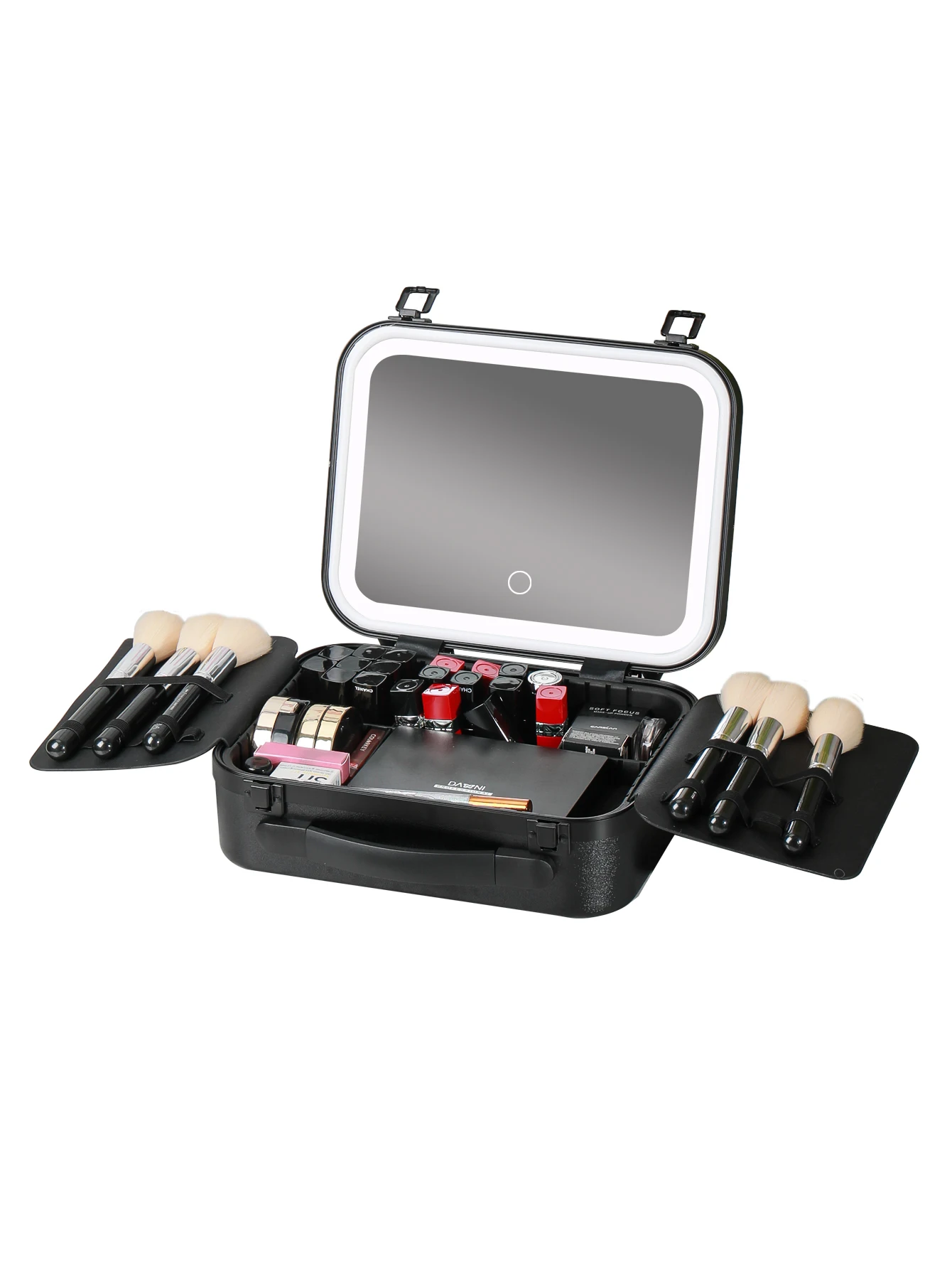 New design Makeup Case With Lighted Mirror, Makeup Box With Led 3 Color Setting Travel Makeup Train Case Adjustable Brightness