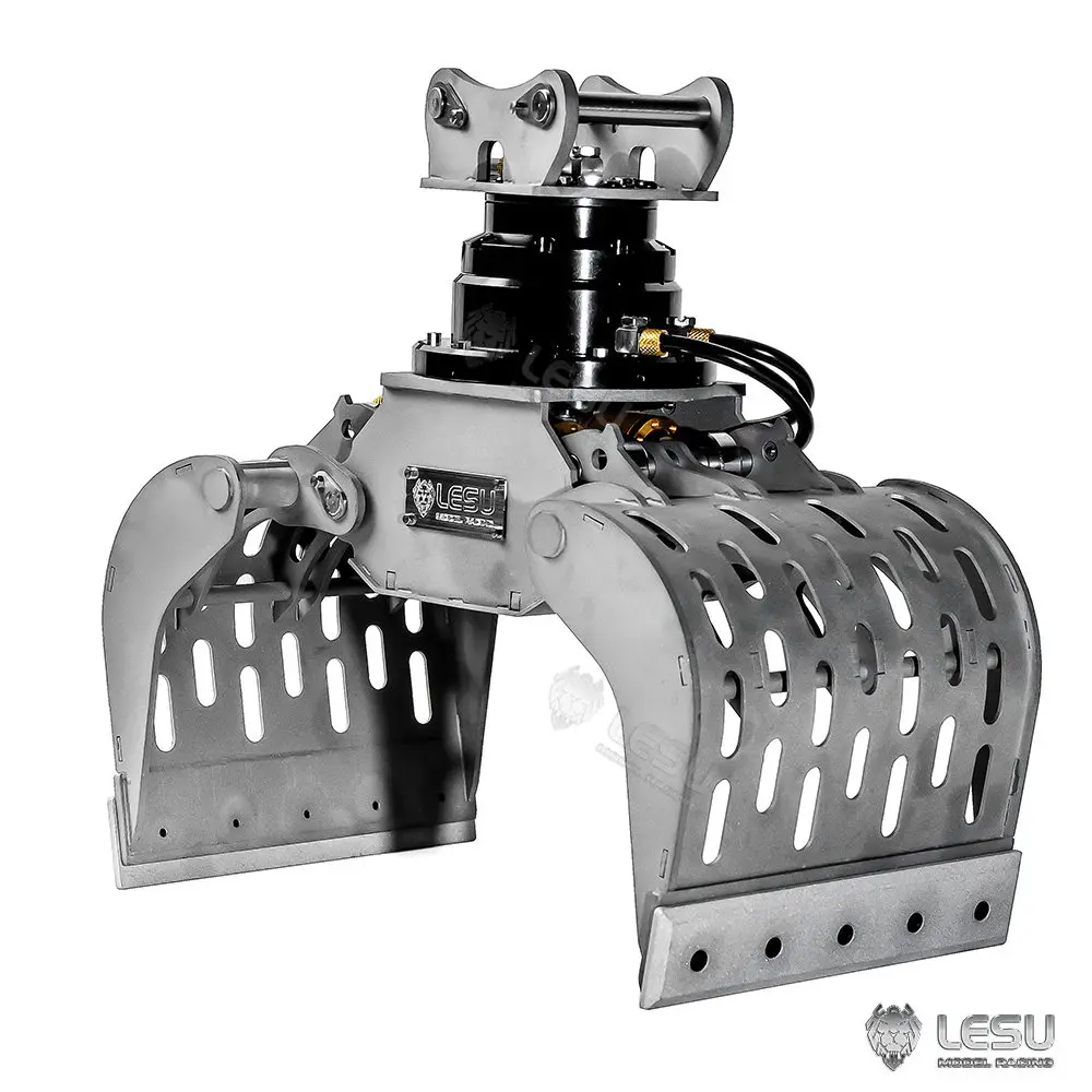 Mechanische Greifzange Lesu für 1/14 Hydraulik-Modellbaufahrzeuge, Vollmetall, neuer Baggeraufsatz AT-C0033-B – Detail 8