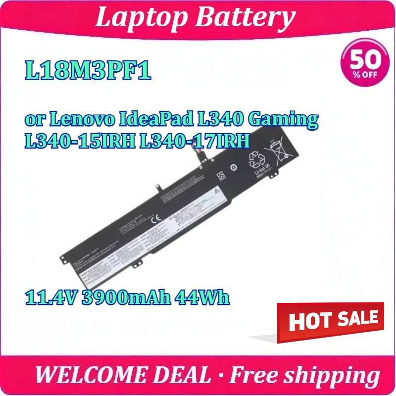 

New L18M3PF1 Laptop Battery For Lenovo IdeaPad L340 Gaming L340-15IRH L340-17IRH 11.4V 3900mAh 44Wh High Capacity Battery