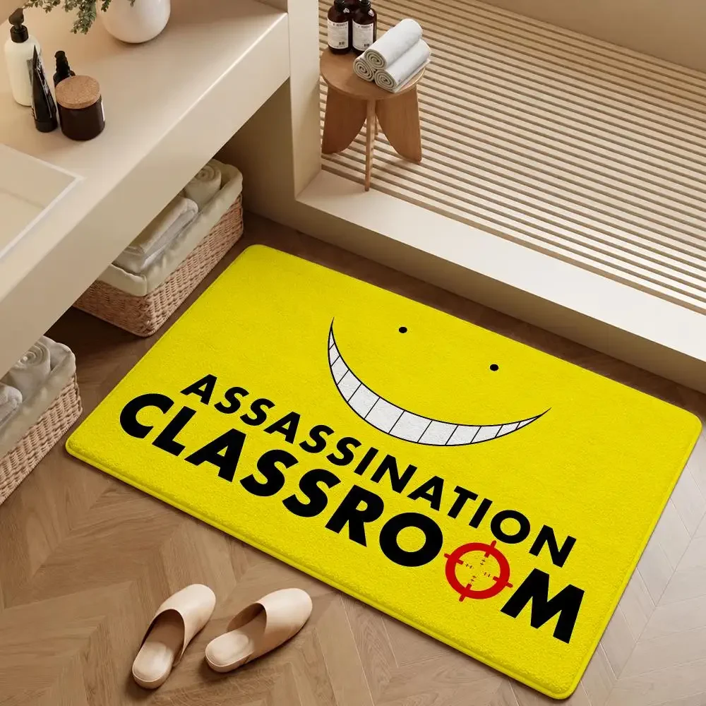 Classroom Floor Mat Soft Flannel Entrance Assassination Doormat Non-Slip Anime Washable Nagisa Rug Bedroom Kitchen Home Decor