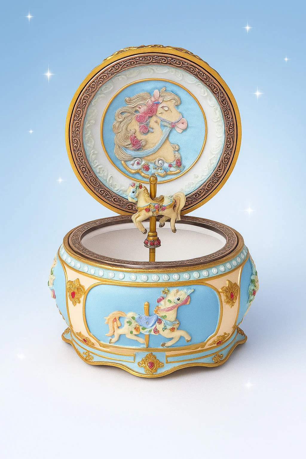 

Музыкальная шкатулка Merry-Go-Round Carousel с механизмом Sankyo на 18 нот — изысканный музыкальный подарок для девочек, женщин и детей — день рождения