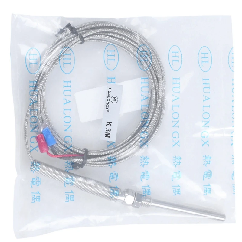 Smart-2X K Tipo 50X5mm 800C Sonda Termopar Sensor de Temperatura Cabo 9,8Ft 3 Metros