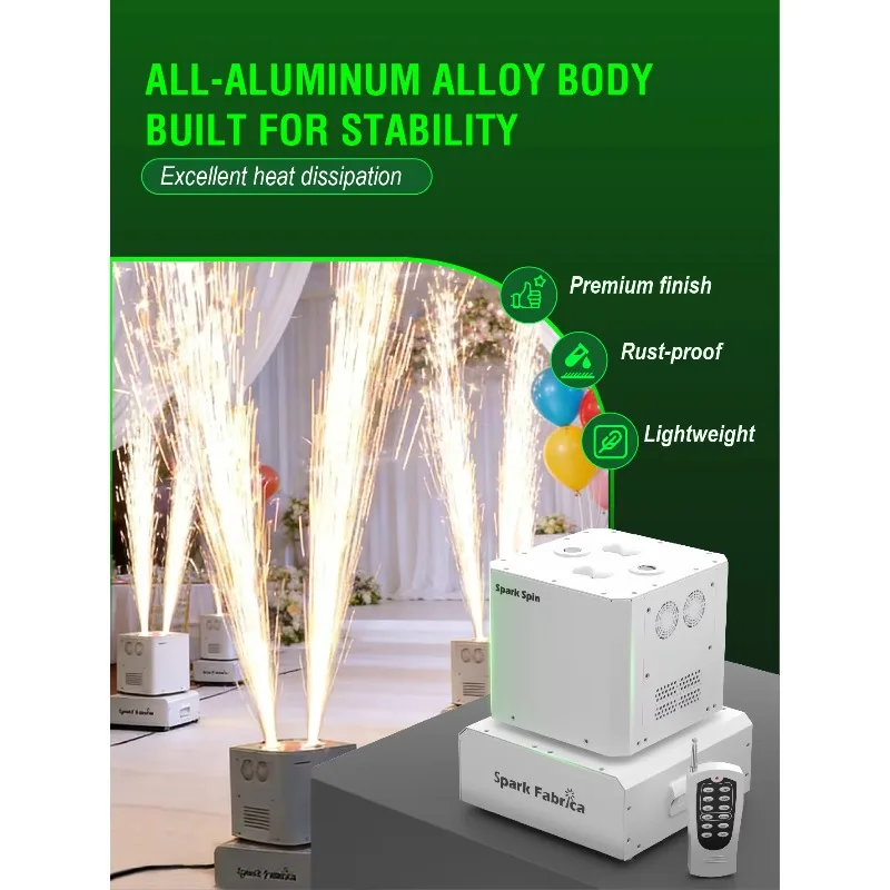White Color 1300W Dual Head 360° Rotation Cold Spark Machine