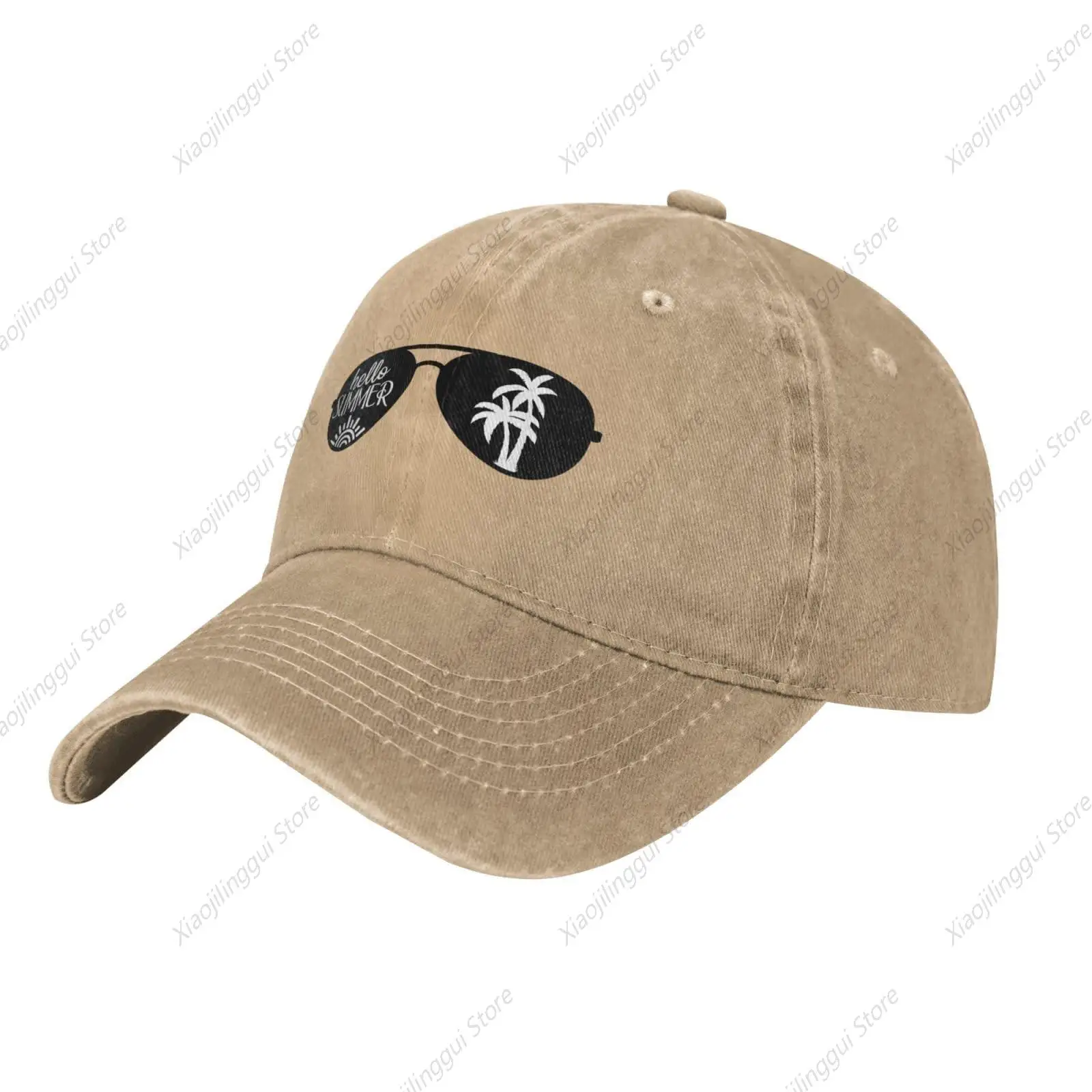 Adult Vintage Trucker Dad Hat Highland Cow Black and White Baseball Cap Funny Cowboy Hat Hello Summer Sun Palm Trees Sunglasses