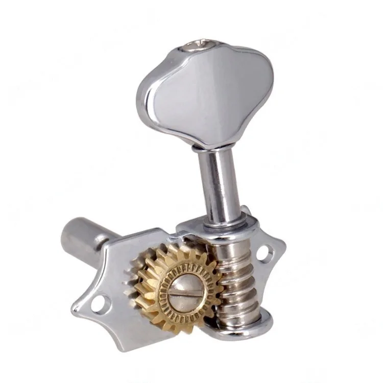 1:18 Open-top Wooden Folk Classical Guitar Tuning Pegs, Tuning Pegs, Twisting Pegs, and String-threading Device, Silver
