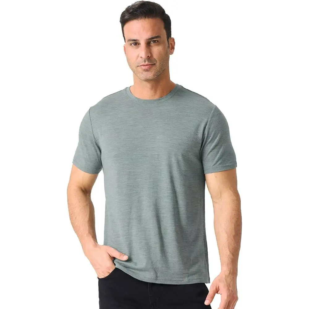 

Merino Protect 100% Merino Wool T Shirts or Men Odor ResiBase Layer Hiking Travel T-Shirt Sot Undershirt