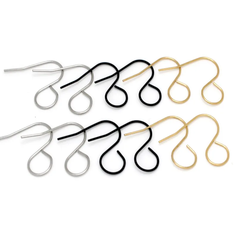 

30-50Pcs 316 Stainless Steel Big Loop Earring Hook Clasps Earwire Black Plated DIY Earring Findings For Jewelry Making Supplies