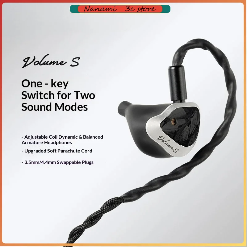 Softears Volume S Wired Headphones HiFi 3.5/4.4 Plug In-Ear High-Resolution Audiophile Tuned Balanced Armature Earphones Gifts