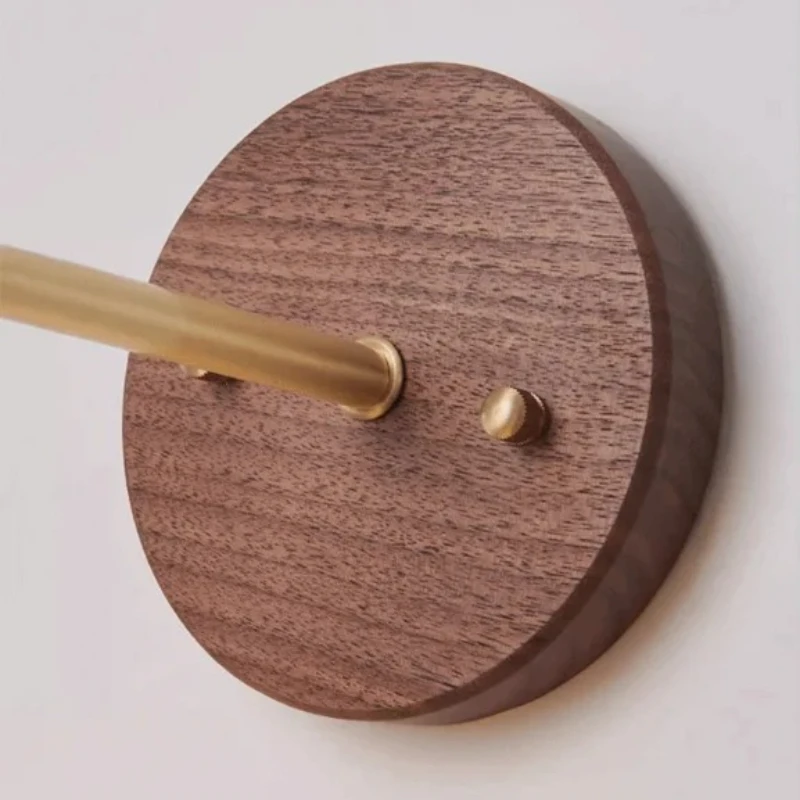 Lámpara Colgante y de Pared de Estilo Japonés de Lujo Antiguo, en Madera de Nogal y Cobre, para Sala de Estar, Dormitorio o Pasillo