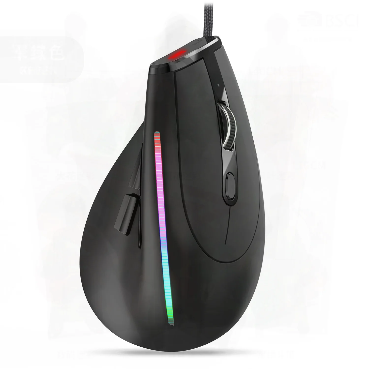 

ZELOTES Master 9-клавишная вертикальная игровая мышь RGB, эргономичная проводная USB-интерфейс T-50, оптический датчик высокого разрешения 12800 точек на дюйм