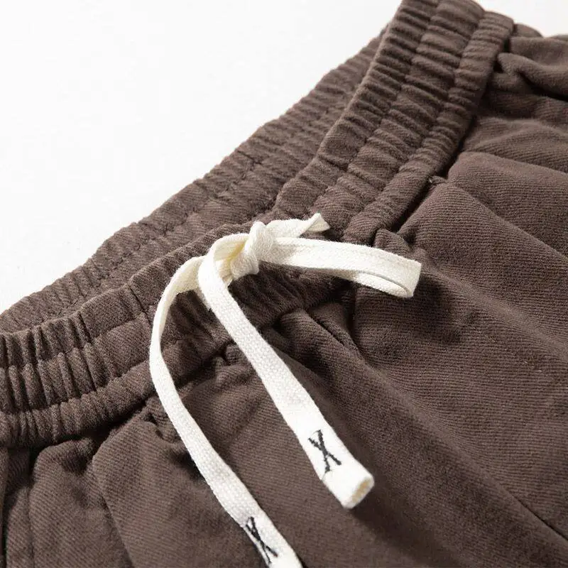 Men's Casual Cotton Pants High Waist Straight Leg Thin Fabric Summer Fashionable Loose Wide Leg Pants Simple Ins Style