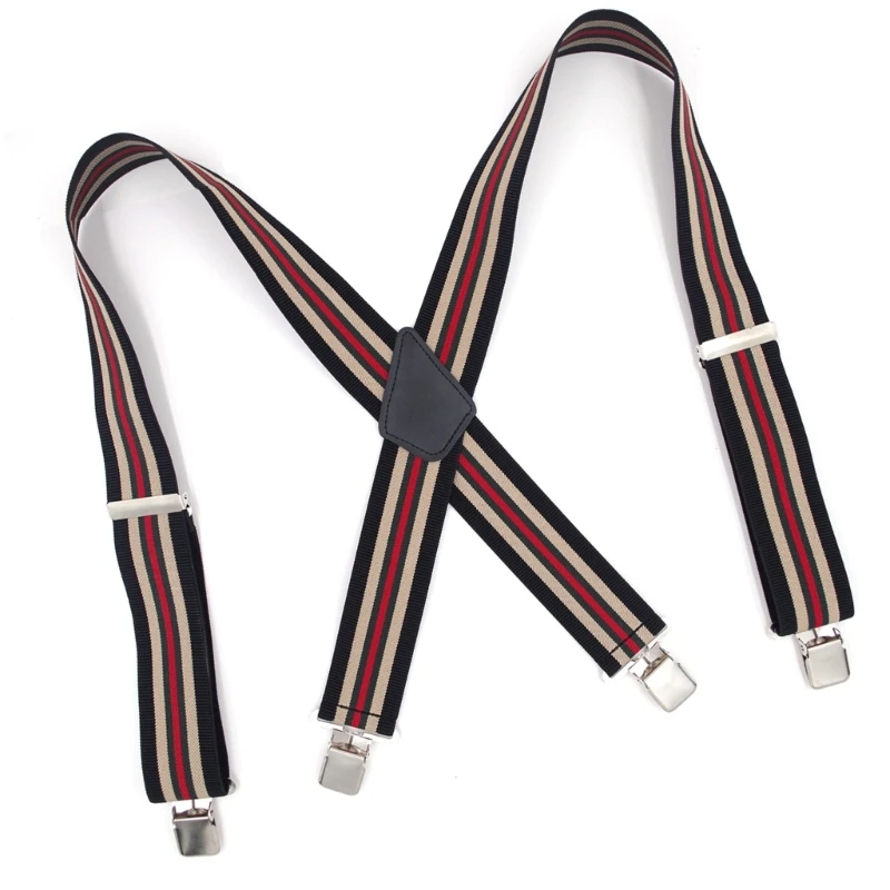 Stylish Striped Suspenders for Men with Secure Grip for Jeans Pants All Matching