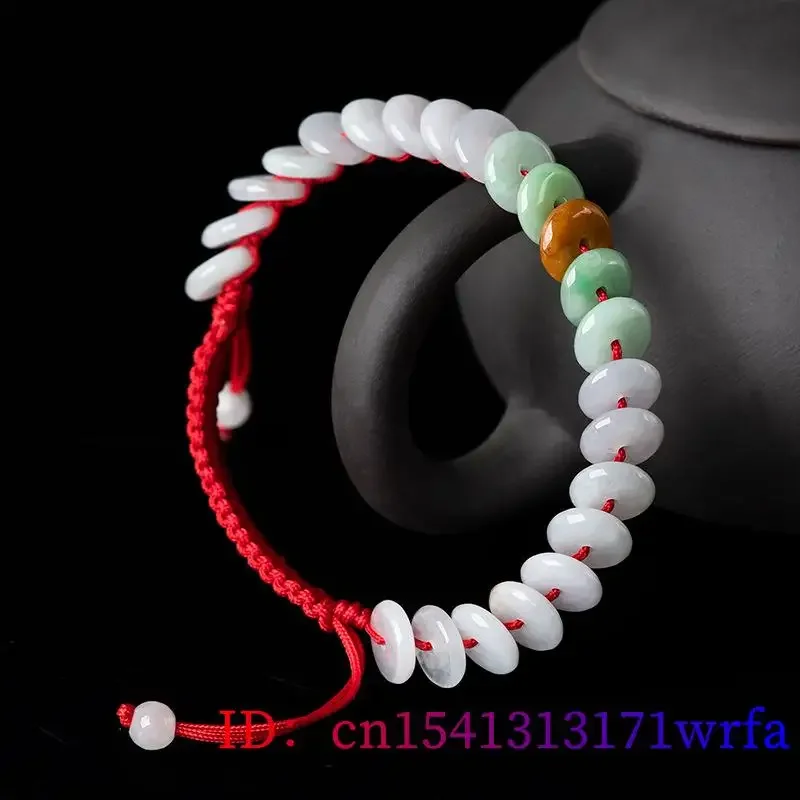 Burmese Jade Donut Bracelets Bangles Talismans Amulet Women Accessories White Jewelry Natural Gemstone Jadeite Designer