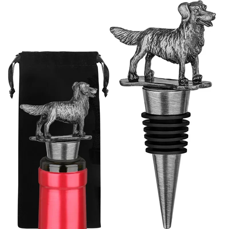 

Ретро золотистый ретривер, пробка для вина, металлические пробки для бутылок для шампанского, барная посуда, кухонный клуб, вечеринка, свадебный аксессуар для вина