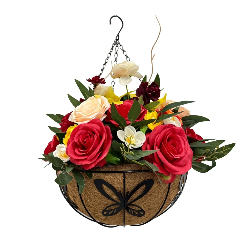 Hanging Basket for Plants 2 Pack Featuring Metal Construction and for coco Fiber for liner for Functional and Sustainable Use