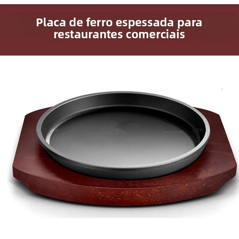 commercial-grade-thickened-cast-iron-steak-plate-non-stick-bbq-meat-tray-for-restaurant-use-round-iron-board-cooking-utensils