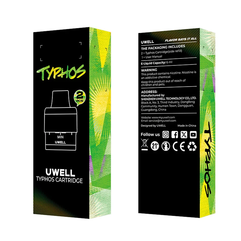 Uwell Typhos Pod 6 0.3ohm 0.3/0.6/0.8ohm MTL RDL Typhos Pod Kit pod system for pod systems - gallery image 5