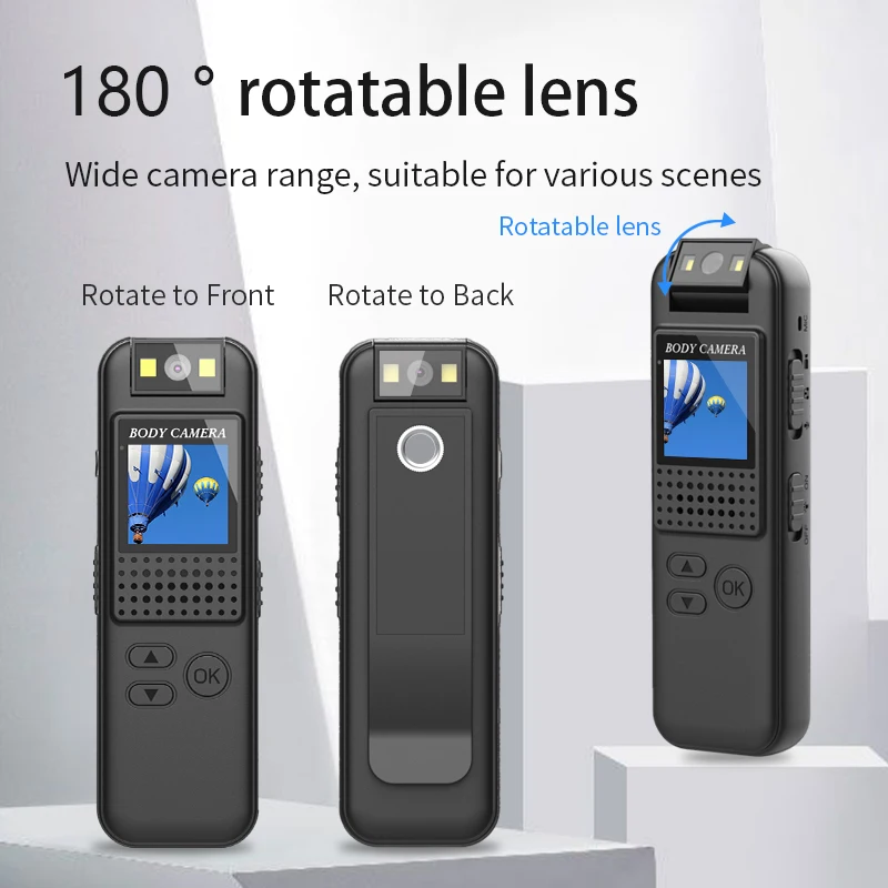 Mini Pocket Camera 1080p FHD Sports Action Camera portatile Small Body Camera rotante videocamera per bicicletta da esterno