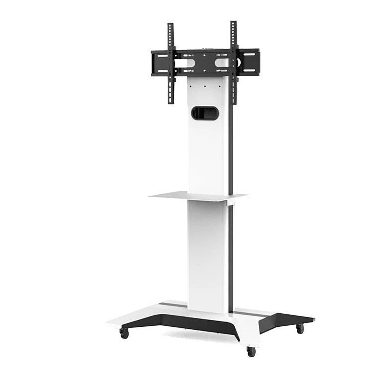 Modern Two-gear height adjustable removable Tv Cart Stand floor stand trolley for 43/55 inch screen