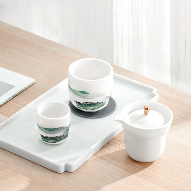 

Teacup tea set with filter liner company opens to send guests and teachers high-end souvenirs