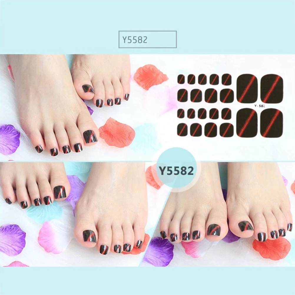 5개입 캣아이 네일 스티커 글리터 발톱 데칼 여성 청소년 여름 샌들 스타일 퀵 스틱 샤인 스파클링 스티커