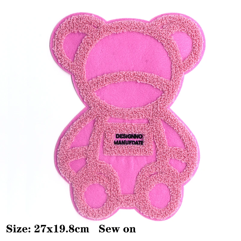 Cute Bear Snow White Chenille Icon Towel Embroidery Applique Patches for Clothing DIY Sew up Badge on the Backpack