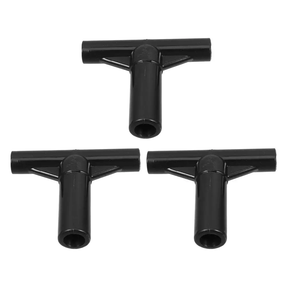 

3 шт. Трехсторонние соединители для труб батута, черные пластиковые Т-образные заглушки для стойки, простая установка, сменные детали