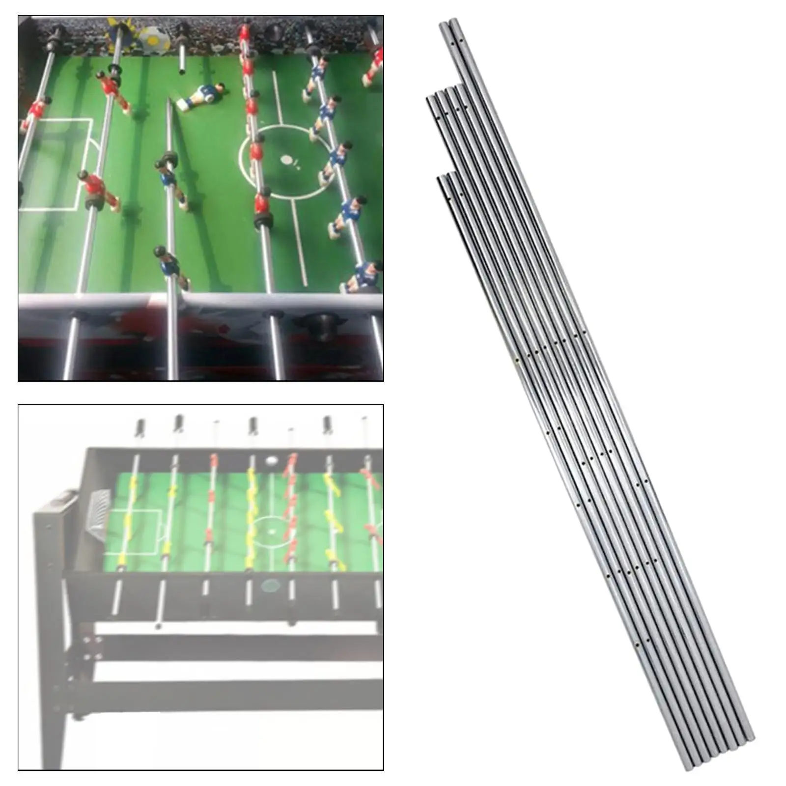 

8x Foosball Table Rods Replacement Foosball Table Poles Easy Install Arcades Family Table Soccer Machine Stainless Steel Rods