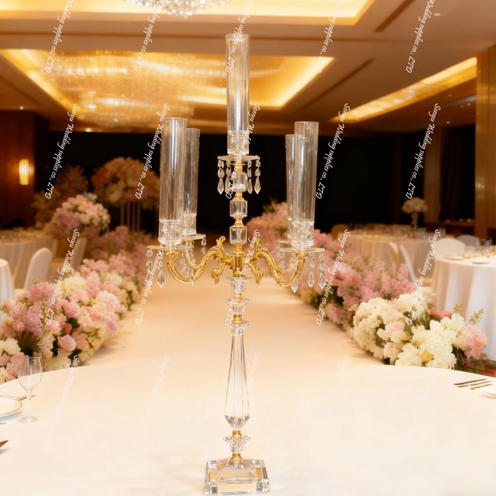 

5/10 шт. 100-110 см) f30 Роскошные прозрачные акриловые подсвечники для свадебного стола, центральная часть, домашний декор для отеля