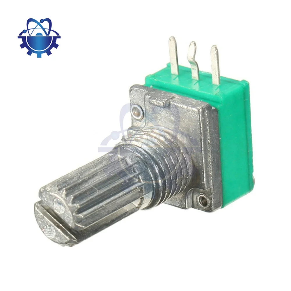 Potentiomètres à 3 broches 6mm Type B 5K 10K B20K B50K B100K B500K ohm, arbre rotatif moleté, 5 pièces