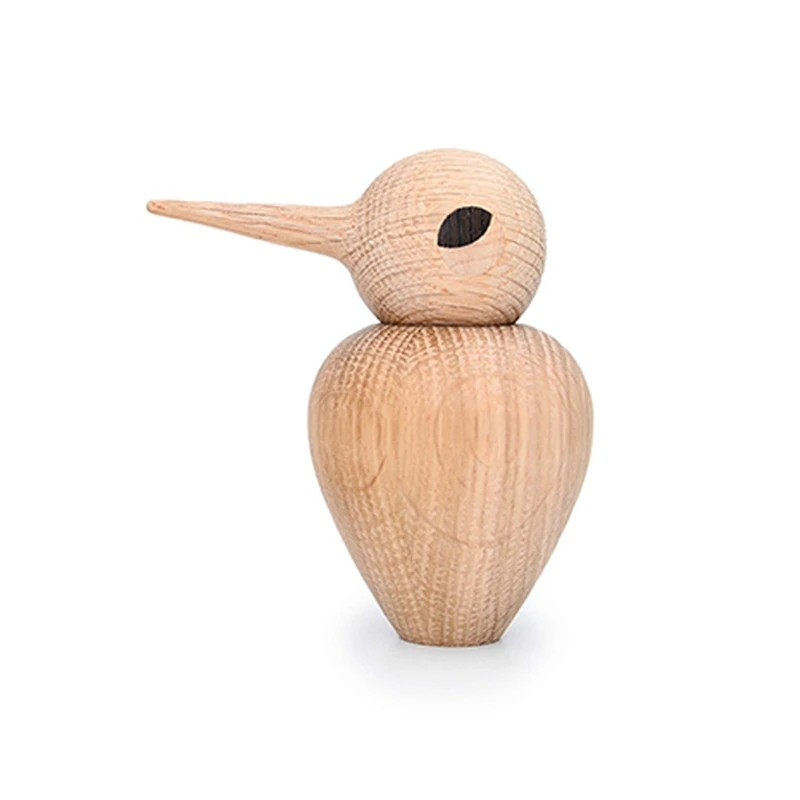 Spiked-Billed Bird Creative Gift Of Pure Handmade Solid Wood Decoration In Nordic Denmark Puppet Wood Carving Bird