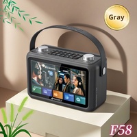 SANSUI F58 LED Screen 7-inch Multimedia Bluetooth Speaker with Subtitles Lyrics Smart karaoke Machine Music Video Speaker TF USB