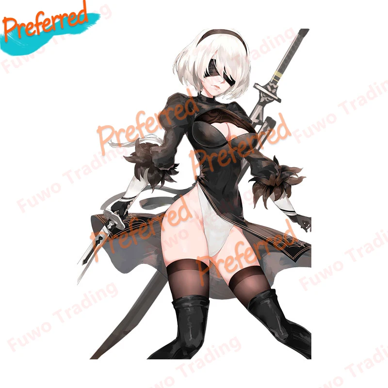 Sexy Anime Girl NieR Automata 2B Render Sticker Decal for Your All Cars Racing Laptop Locomotive Trunk Toolbox Window Bumper