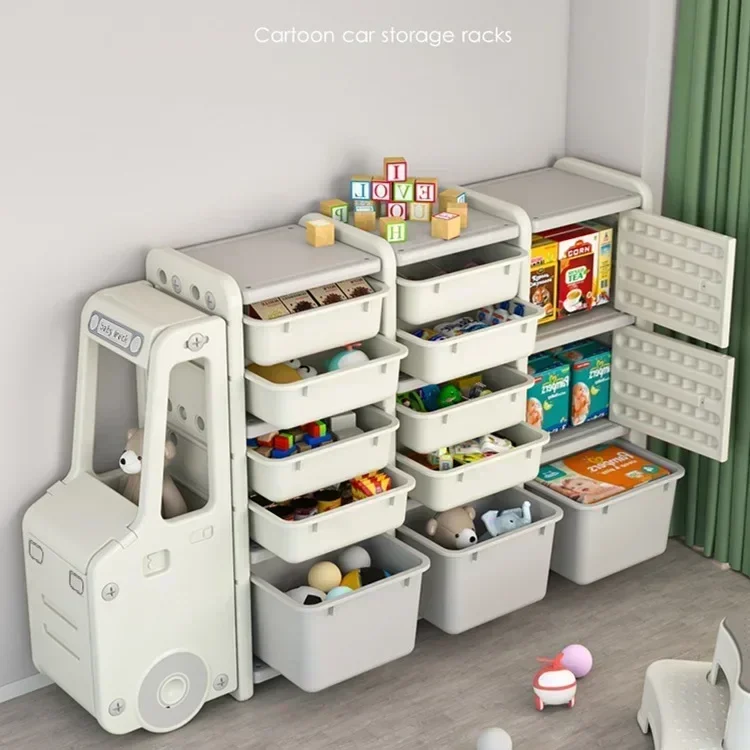 Children's Toy Storage Rack Finishing Rack Large Capacity Bookshelf Cartoon Storage Cabinet Baby Storage Cabinet