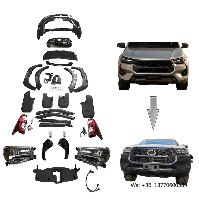 

2025 Hilux Z Model Car Body Kit Front Bumper Facelift Upgrade with Clip Made of Plastic ABS for Protection New Condition